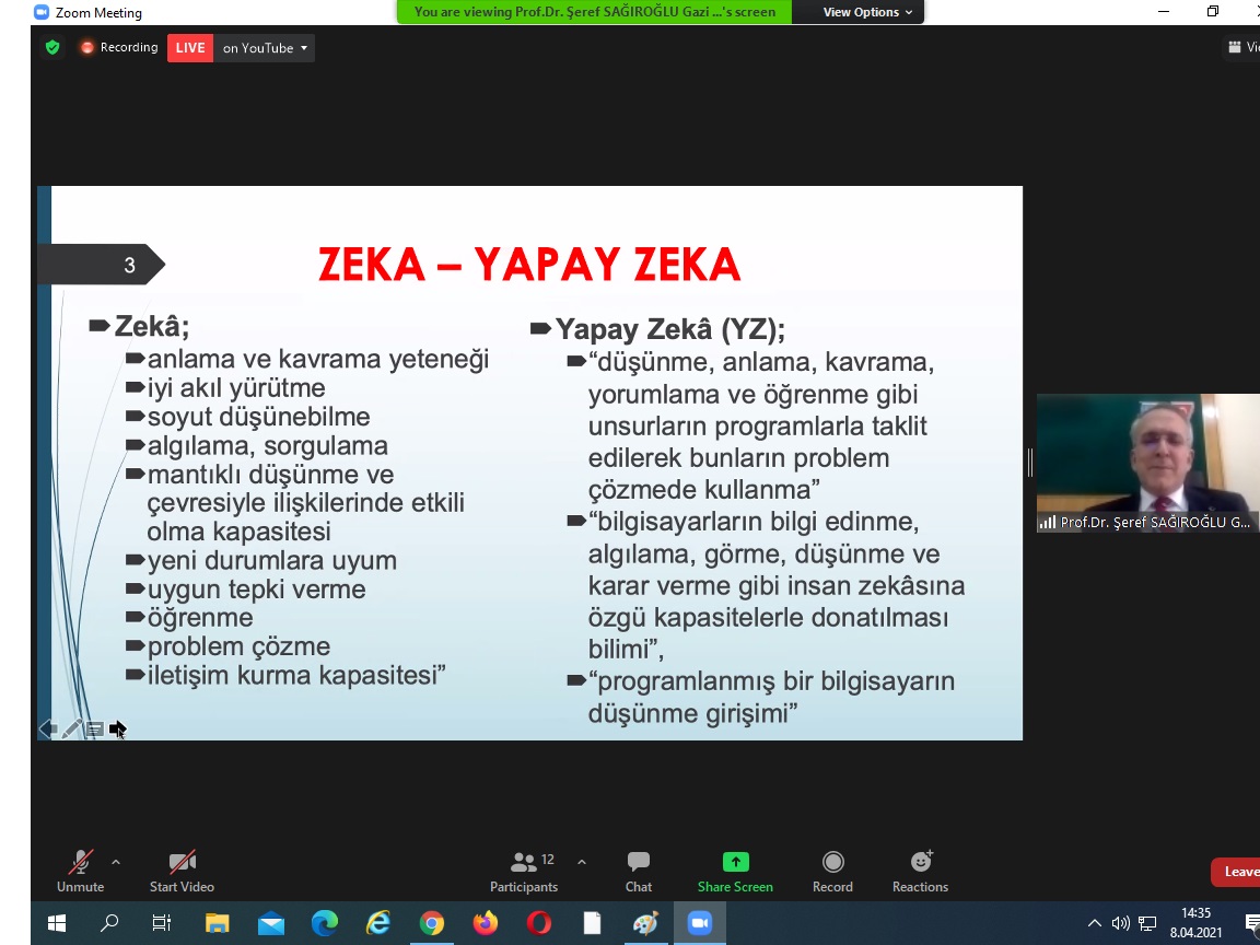 Üniversitemizde, ‘Endüstride Yapay Zekâ’ Konulu Çevrim İçi Konferans Düzenlendi